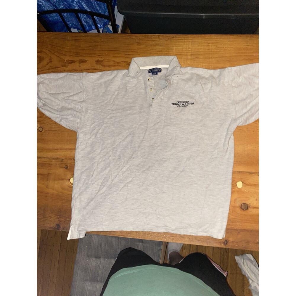 Trump Marina Grey Pullover Embroidered shirt Polo Vintage XXL